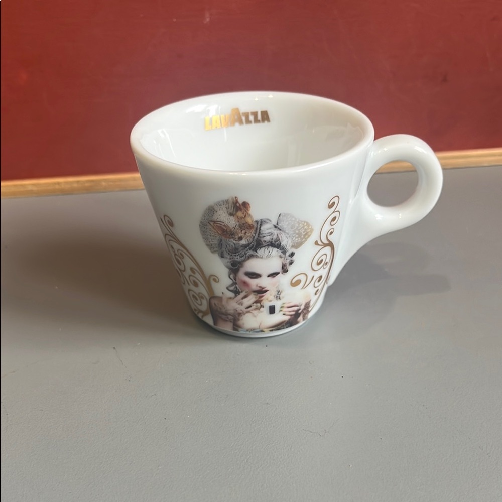 White Espresso Cup with Artistic Design